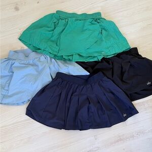 ALO Yoga skirts tennis, bundle blue, green, black, navy xxs